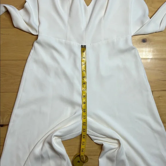 Amanda Uprichard Cream Tie-Front Wide Legged Jumpsuit | Size Medium - Picture 5 of 12